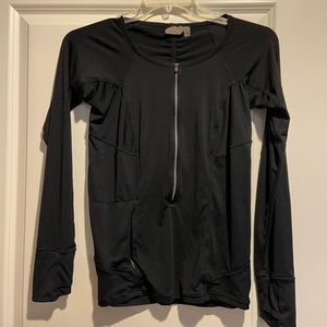 ATHLETA Pacifica Rash Gaurd Black long sleeve half zip swim shirt